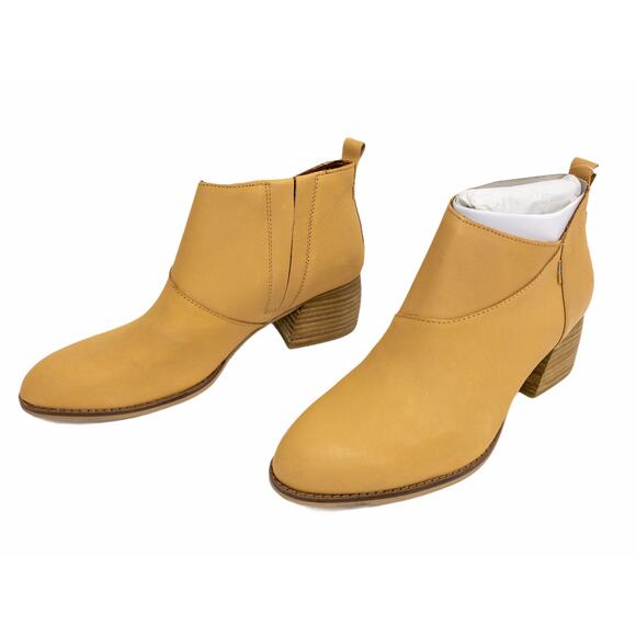TOMS Honey Leather Leilani Suede Ankle Booties 8.5 - Picture 3 of 9